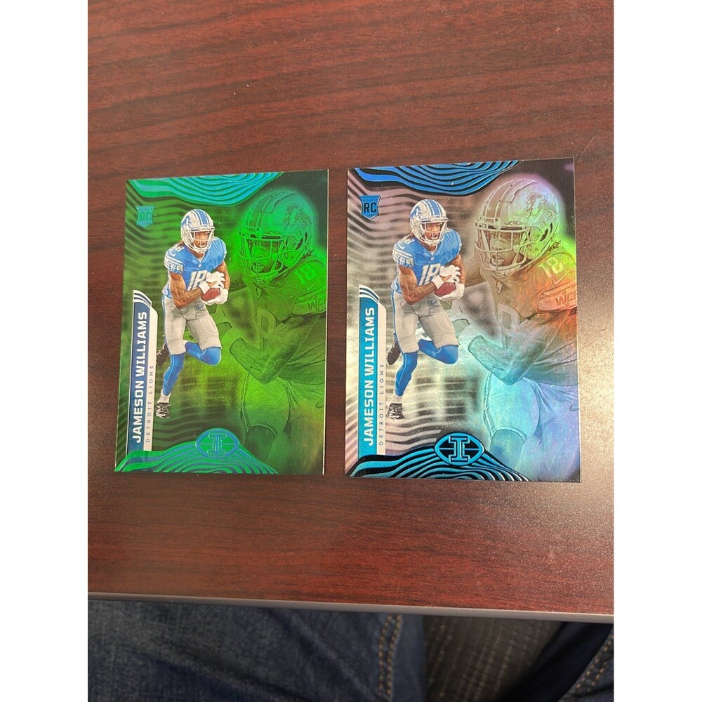 Jameson Williams 2 card rookie lot Lions